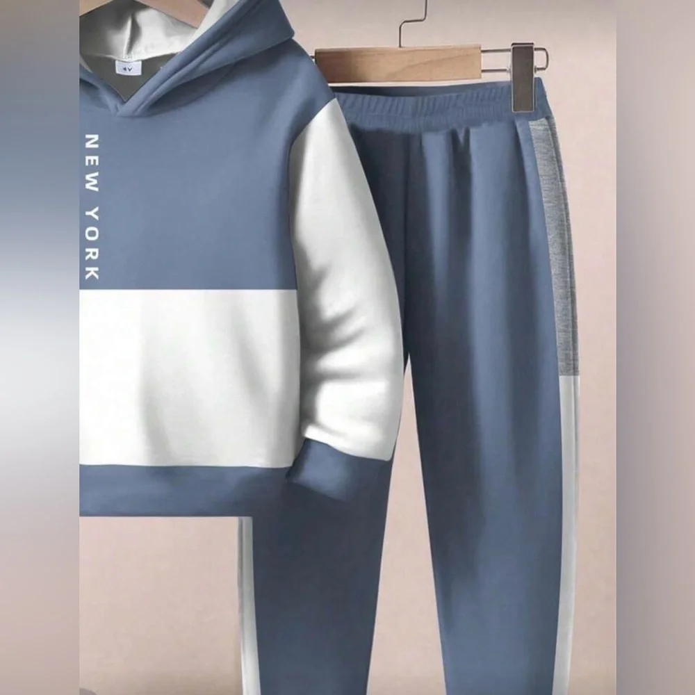 NWT Boys 2pc Colorblock New York Hoodie & Jogger Set
